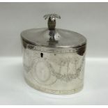 A good quality Georgian silver hinged top tea cadd