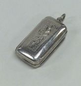 A Georgian silver rectangular bright cut vinaigret