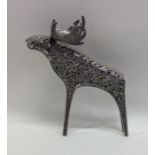 A Continental silver filigree model of a moose. Ap