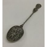 A Dutch silver apostle top spoon decorated with ca