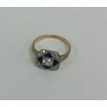 An attractive square diamond and blue enamelled cl