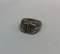 An unusual silver ring in the form of a dollar. Ap