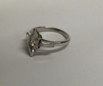 A good marquise diamond single stone ring with tap