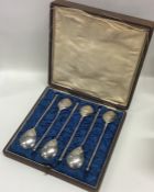 A boxed set of six Russian silver ice cream spoons