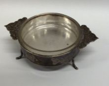 A novelty Chinese silver bonbon dish with dragon d