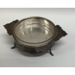 A novelty Chinese silver bonbon dish with dragon d