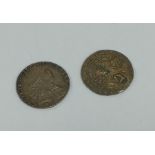 A George III silver florin together with one other