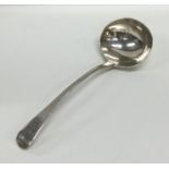 A Georgian silver OE pattern sauce ladle with cres