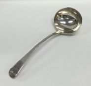 A Georgian silver OE pattern sauce ladle with cres