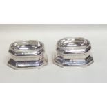 A rare pair of George I silver trencher salts of t