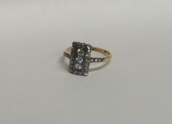 A good diamond rectangular cluster ring with match