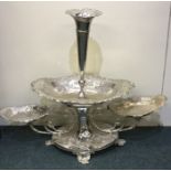 A large silver plated centrepiece with large centr
