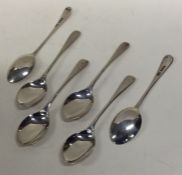 A set of six OE pattern silver teaspoons. Birmingh