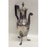 A Continental silver pot with textured body to pin