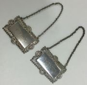 A pair of silver plated 'Sherry' labels with gadro