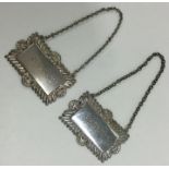 A pair of silver plated 'Sherry' labels with gadro