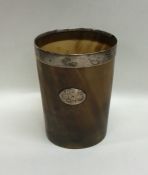 A late Victorian horn beaker of tapering form. App