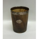 A late Victorian horn beaker of tapering form. App