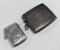 An attractive hinged top engraved silver vesta cas