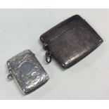 An attractive hinged top engraved silver vesta cas