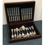 A good cased silver plated Kings' pattern cutlery