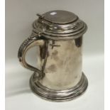 A good Georgian style tapering silver lidded tanka