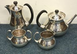 A stylish silver plated four piece tea service. Es