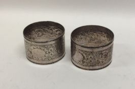 A good pair of Edwardian silver napkin rings decor