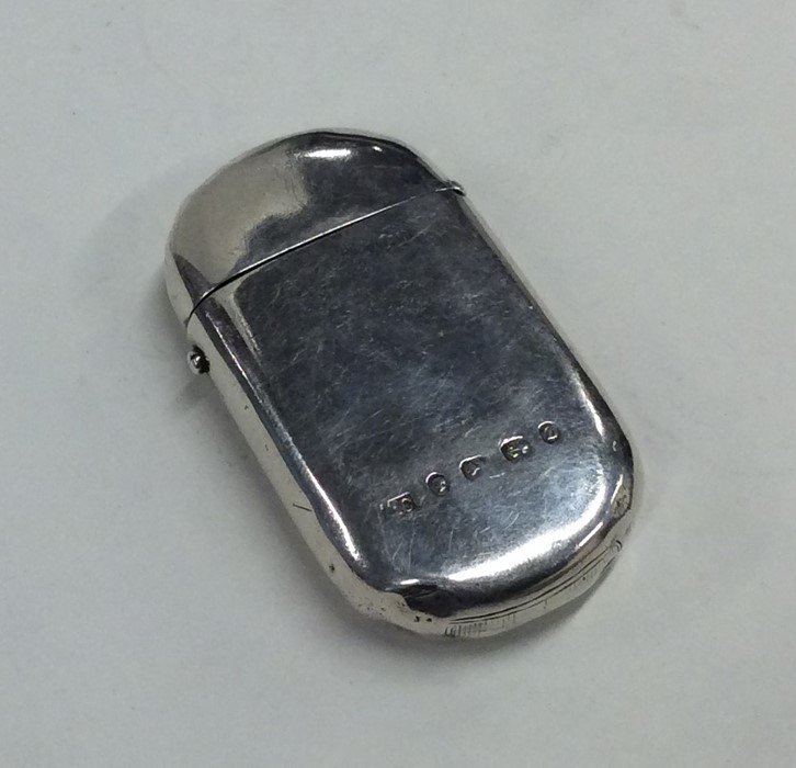 An oval Victorian silver vesta case. Birmingham. B - Image 2 of 2