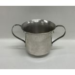 A Georgian silver two handled goblet with reeded h