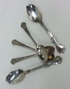 A set of three Continental silver teaspoons togeth