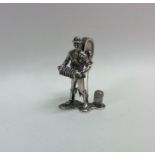 An unusual silver miniature menu holder in the for