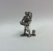 An unusual silver miniature menu holder in the for