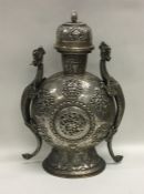 A massive Islamic / Indian / Chinese silver vase a