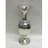 A Russian silver baluster shaped vase with crimped