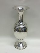 A Russian silver baluster shaped vase with crimped