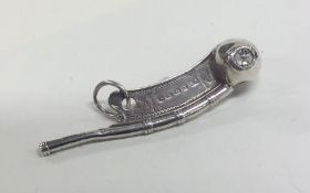 A good quality Victorian silver bosun's whistle wi