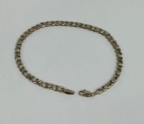 A small 9 carat diamond mounted line bracelet. App