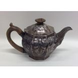 An attractive and unusual Victorian silver teapot