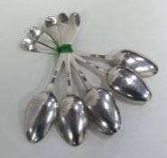 A good set of six Georgian silver teaspoons with e