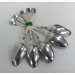 A good set of six Georgian silver teaspoons with e