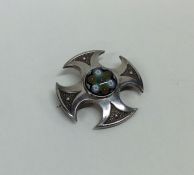 A Celtic silver brooch. Hallmarked to reverse. App