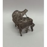 A novelty silver dolls' house grand piano with fil