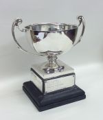 An Edwardian silver two handled trophy cup. London