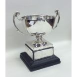 An Edwardian silver two handled trophy cup. London