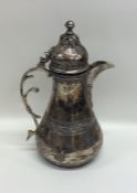 A novelty Turkish silver ewer of typical form with