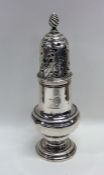 A good quality George II silver caster with pierce