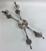 A good Georgian silver dish cross with pierced han