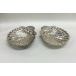 A good pair of silver butter shells with fluted bo