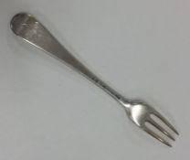 A Georgian silver Hanoverian pattern three prong f